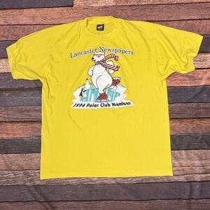 Vintage Lancaster 1994 Polar Club Member Yellow Crewneck Tshirt